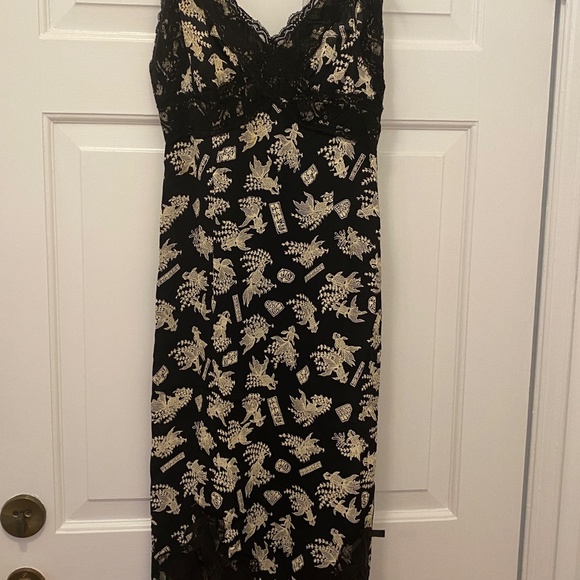 VINTAGE ' TRASHY LINGERIE' BLACK SUMMER DRESS SIZE MED - Picture 3 of 3